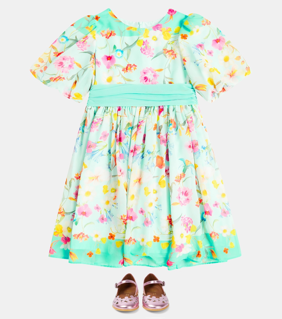 Balloon-sleeve floral dress | Patachou