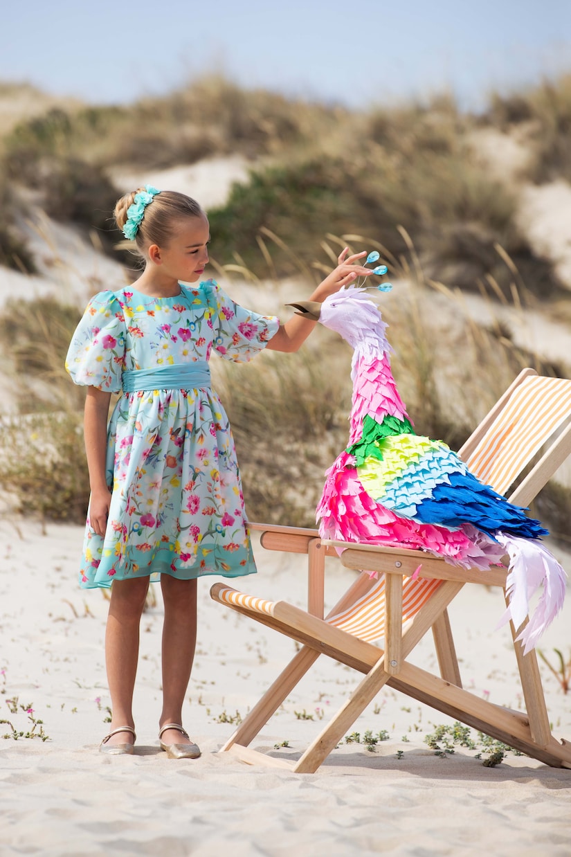 Balloon-sleeve floral dress | Patachou