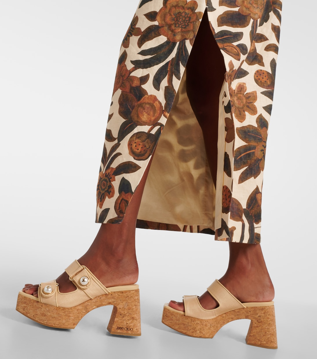 Plateau-Sandalen Fayence aus Canvas | Jimmy Choo