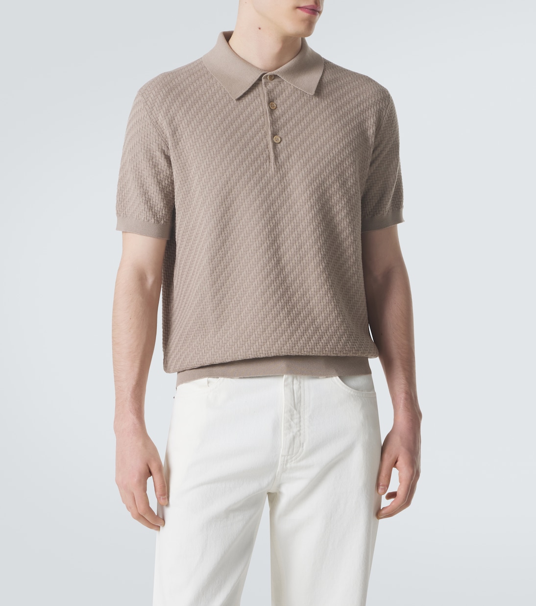 Cotton,  silk and cashmere polo shirt | Brioni