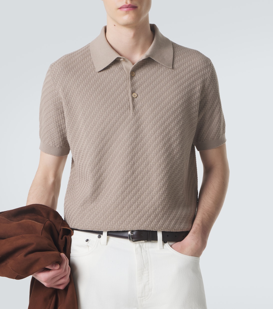 Cotton,  silk and cashmere polo shirt | Brioni