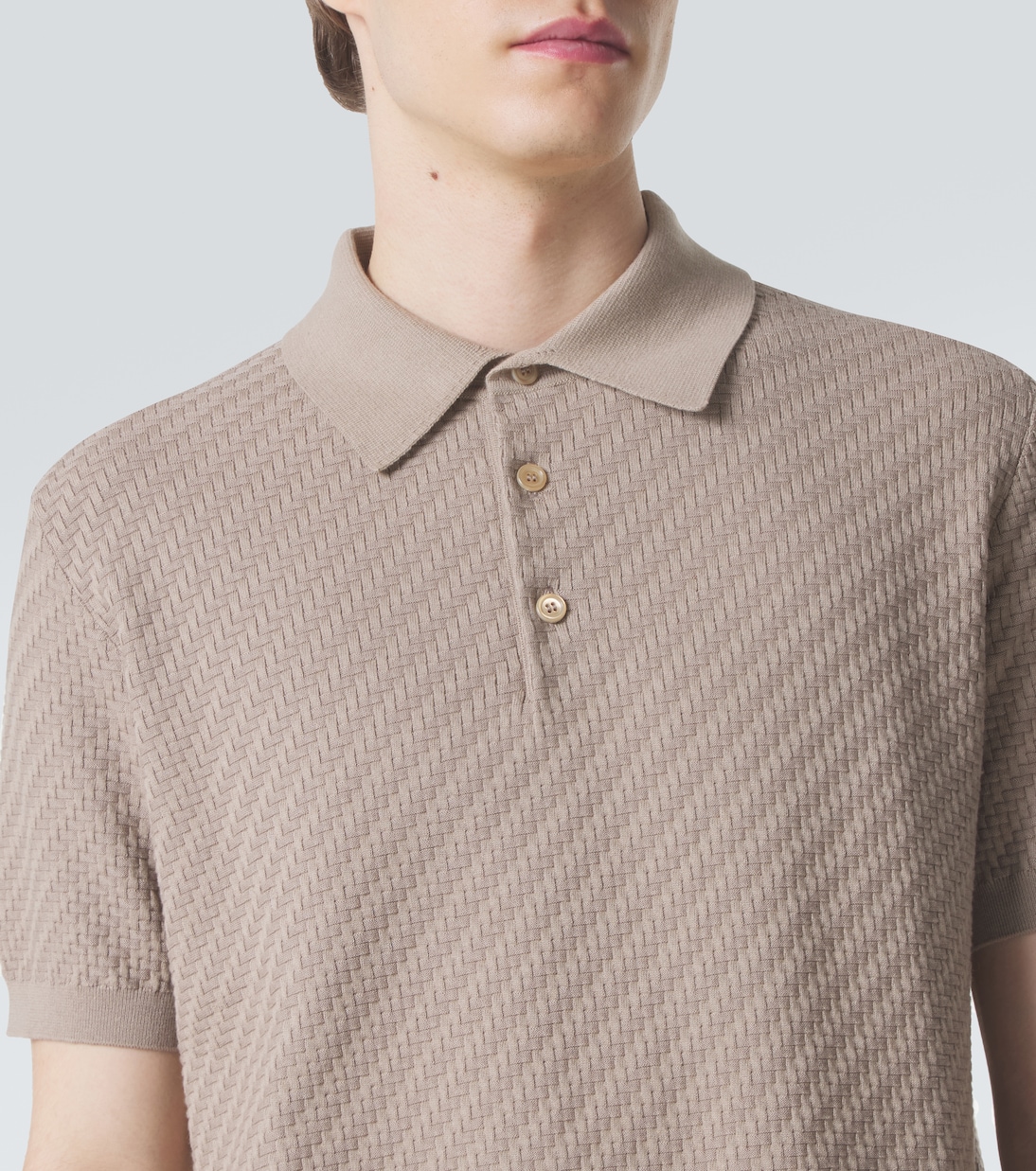 Cotton,  silk and cashmere polo shirt | Brioni