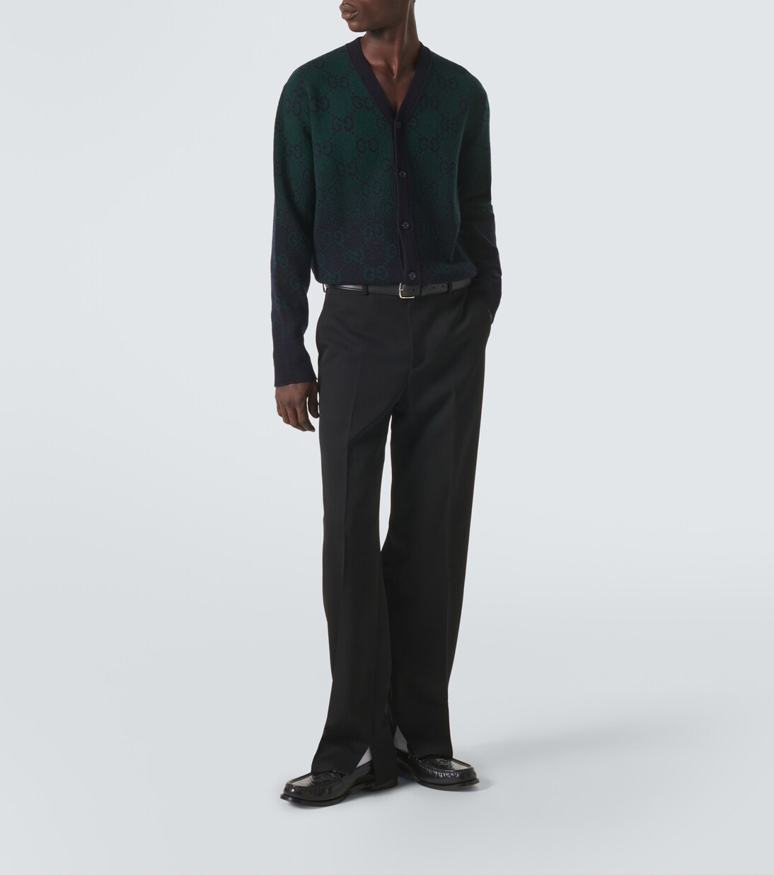 Cárdigan de lana con GG en jacquard | Gucci