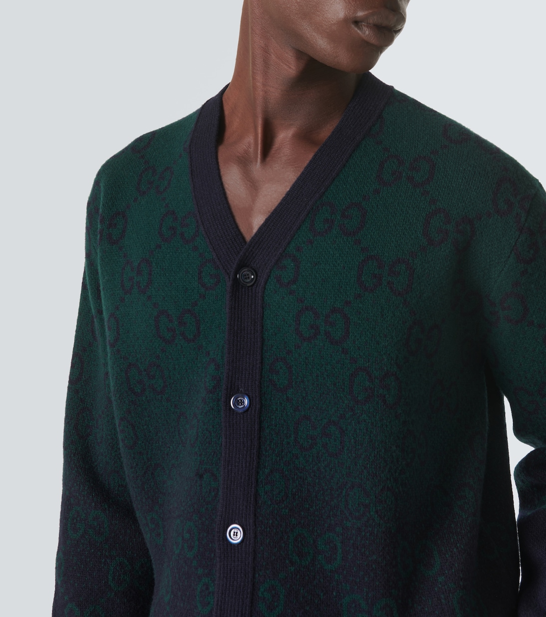 Cárdigan de lana con GG en jacquard | Gucci