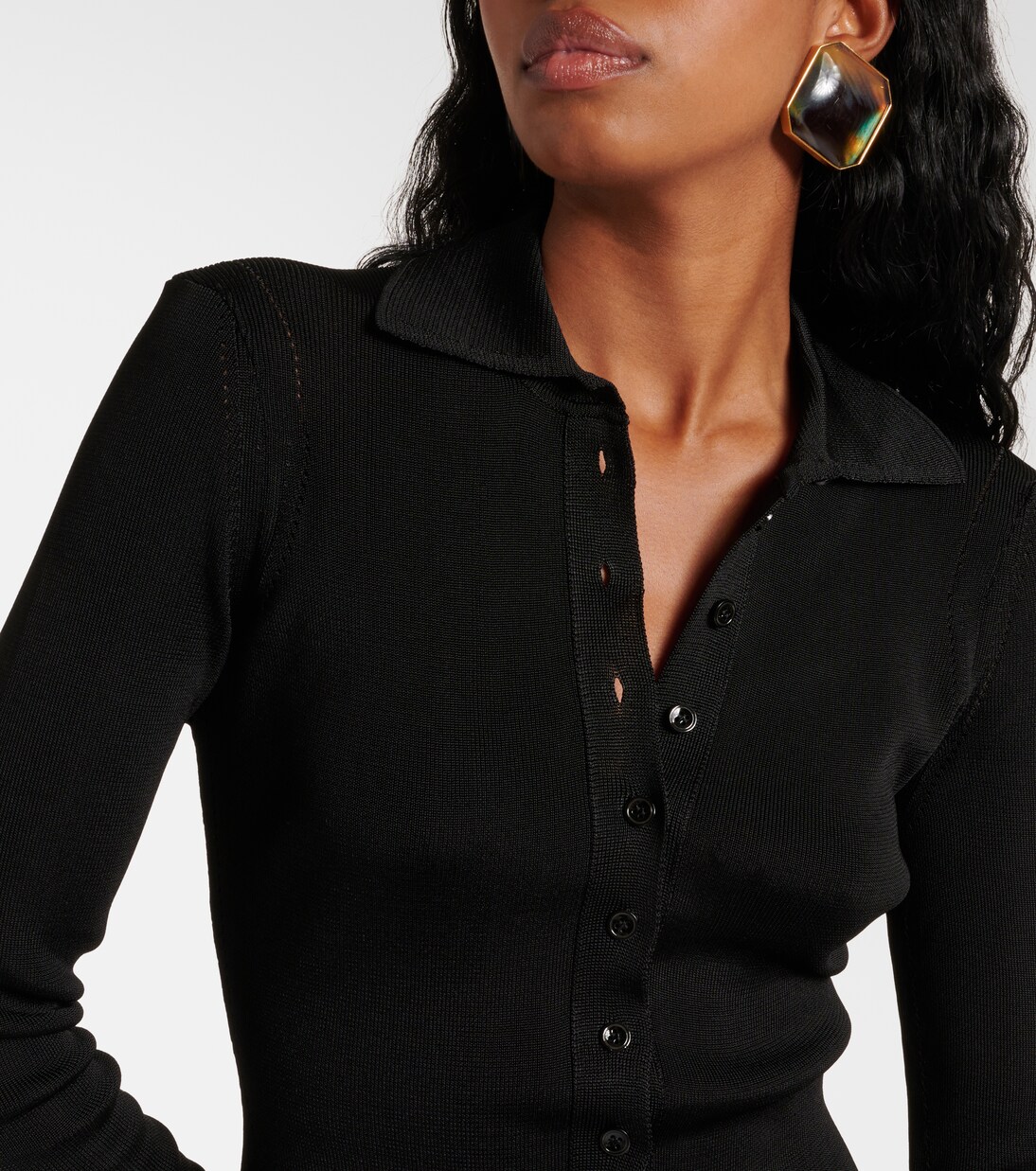 فستان بولو بحبكة مُضلّعة | Tom Ford