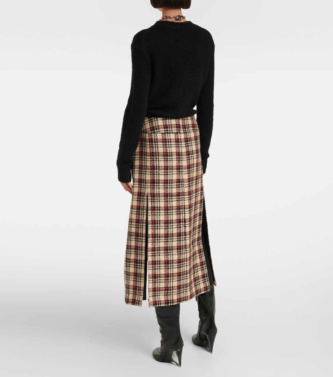 Midirock aus Wolle und Baumwolle | Rabanne