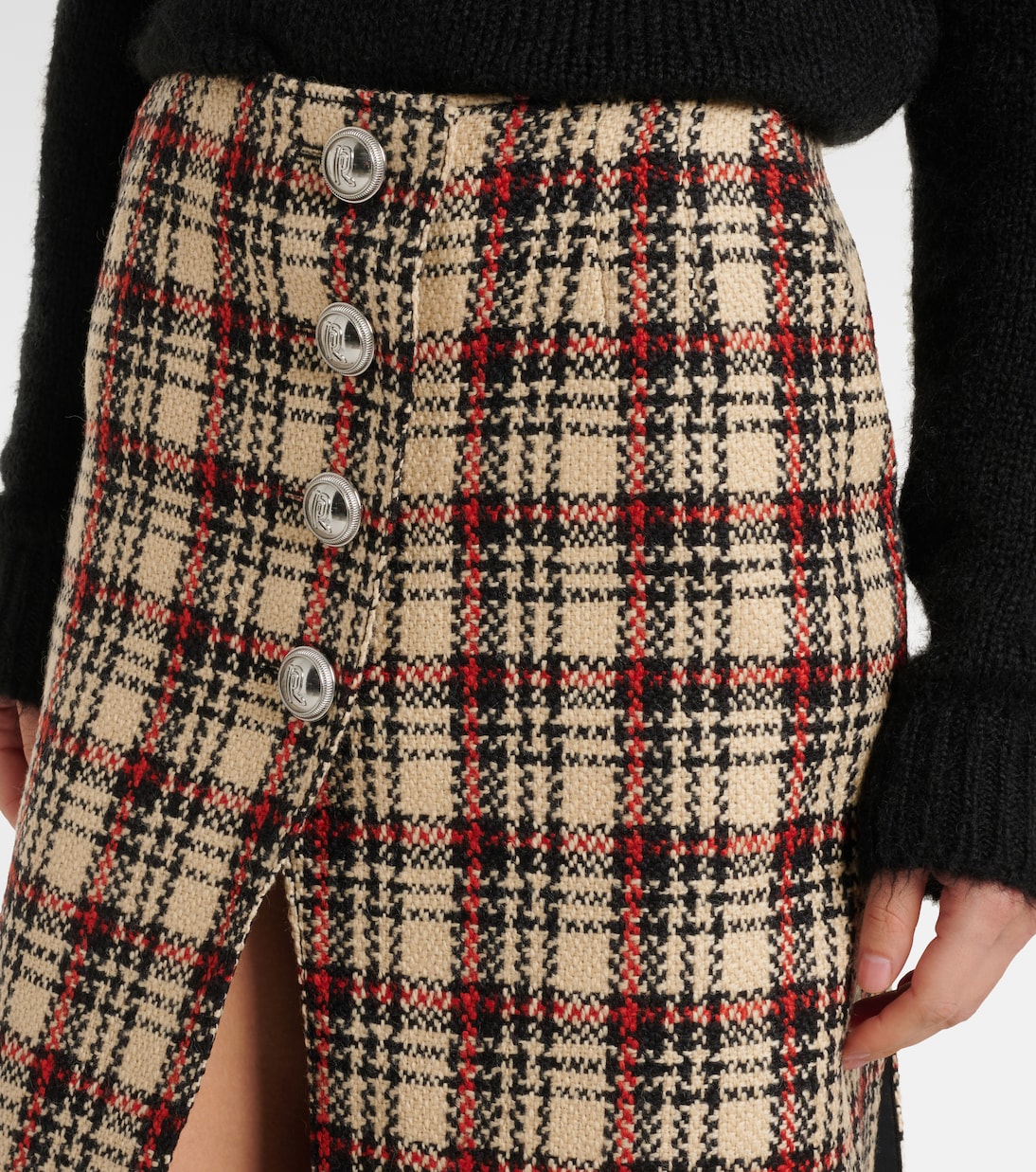 Midirock aus Wolle und Baumwolle | Rabanne