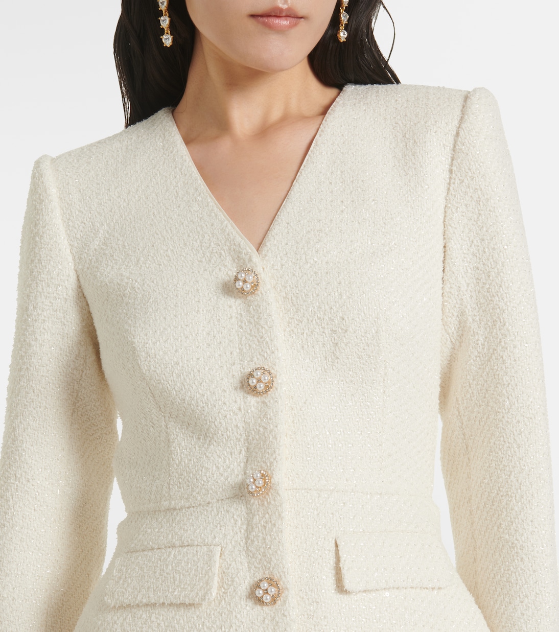 Bridal bouclé midi dress | Self-Portrait