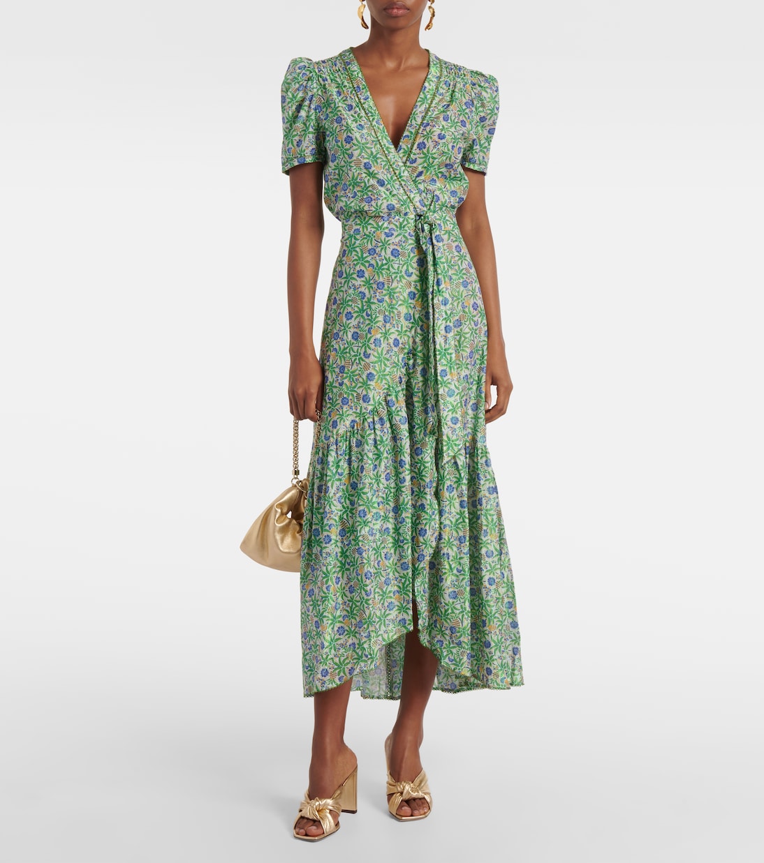 Robe portefeuille Baba imprimée en coton  | Poupette St Barth