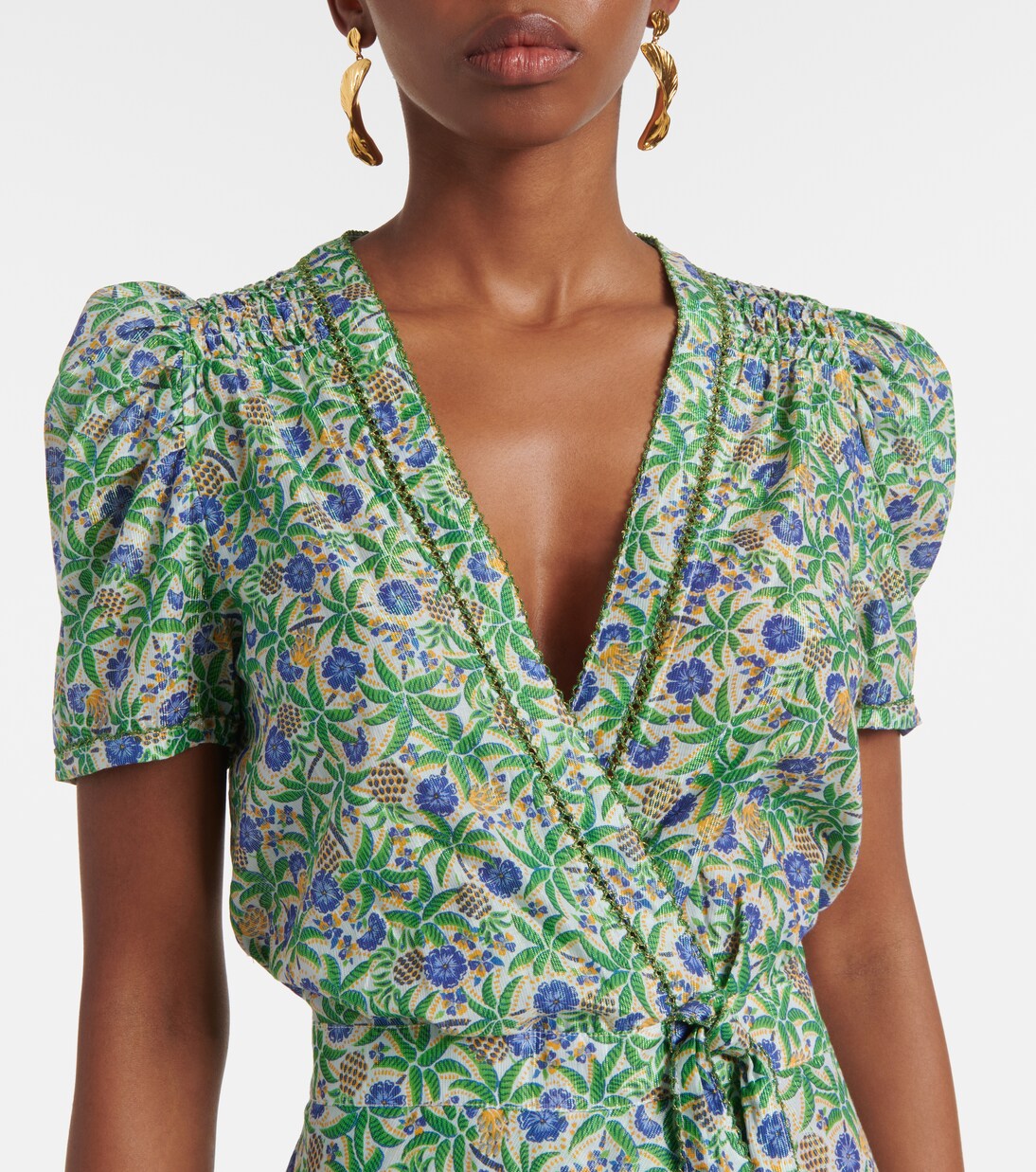 Robe portefeuille Baba imprimée en coton  | Poupette St Barth