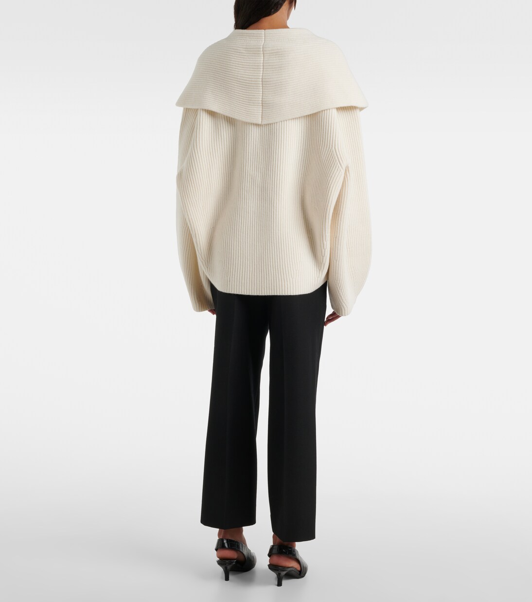 كارديغان من الصوف المخلوط بحبكة مُضلّعة | Toteme