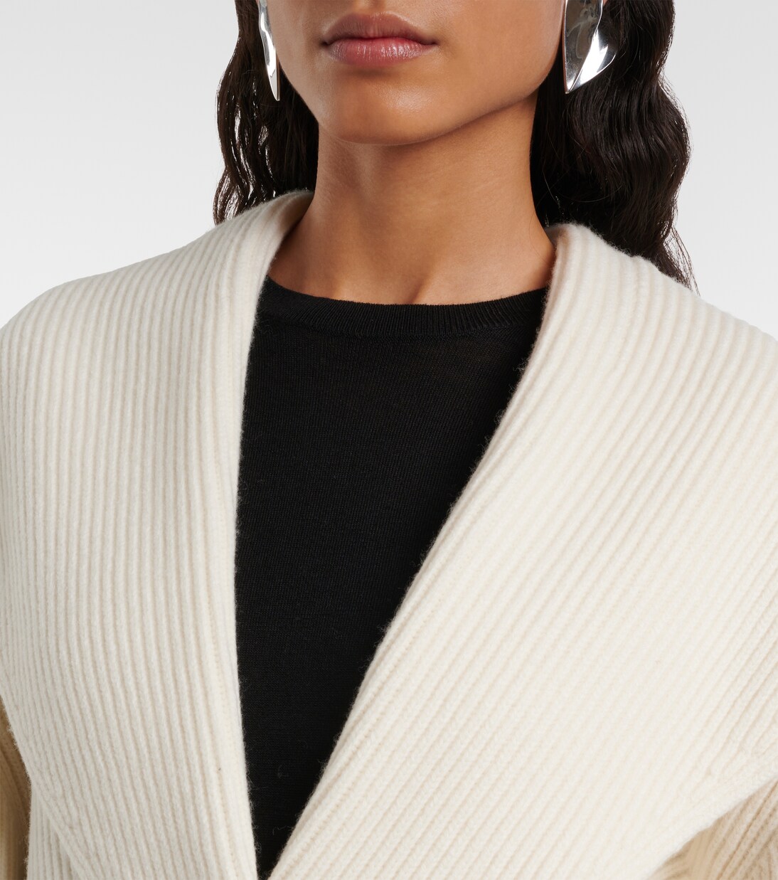 كارديغان من الصوف المخلوط بحبكة مُضلّعة | Toteme