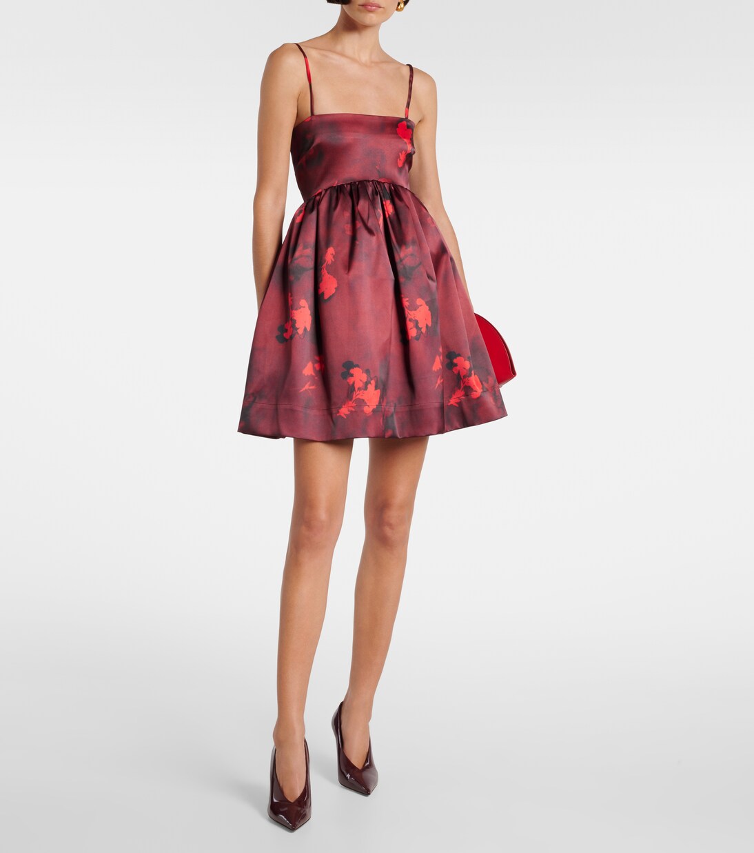 Robe en satin à fleurs | Ganni