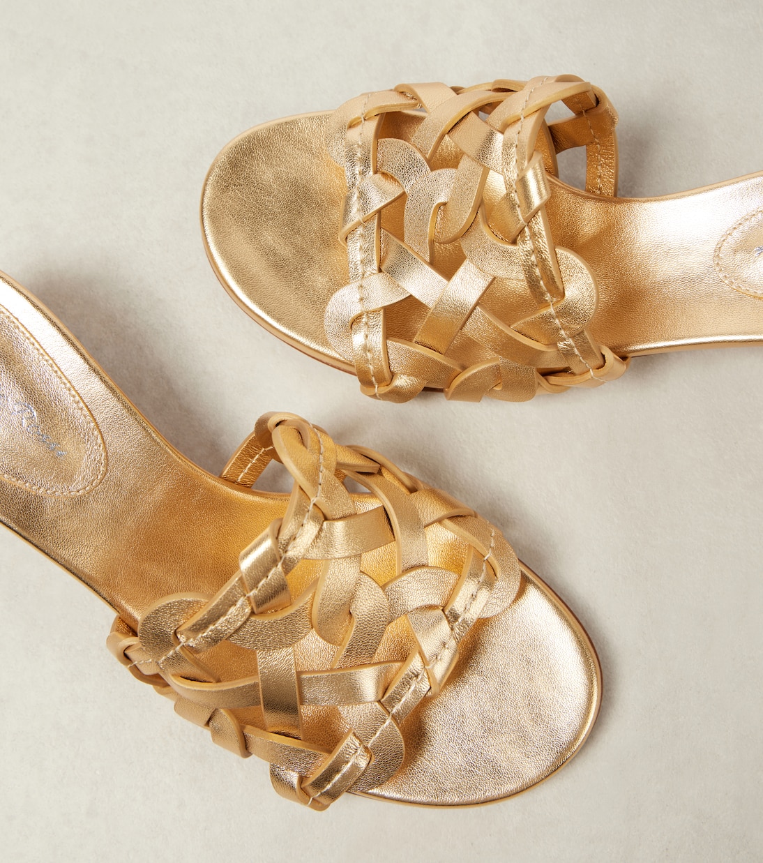 Pantoletten Amalfi 45 aus Metallic-Leder | Gianvito Rossi