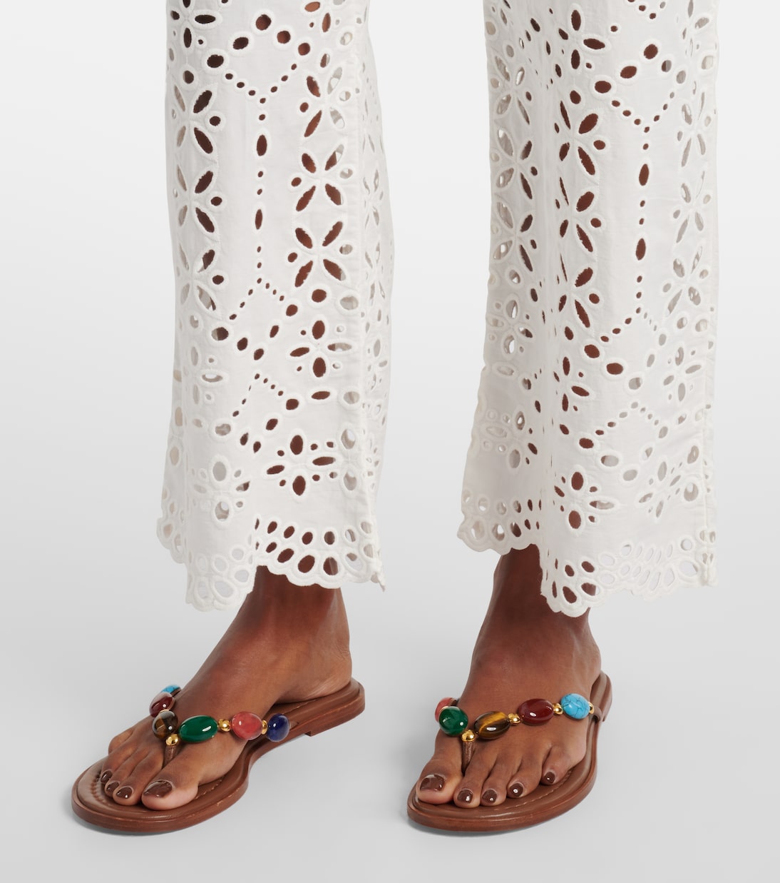 Pantalon ample Kemper brodé en coton | Veronica Beard