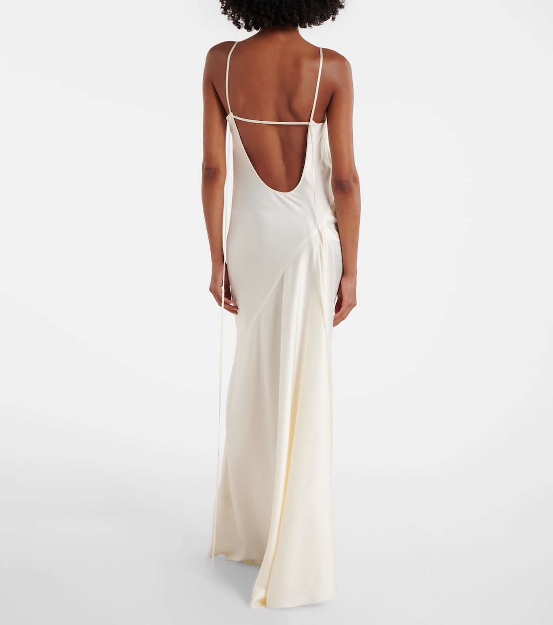 Vestido lencero de crepé satén drapeado  | Victoria Beckham