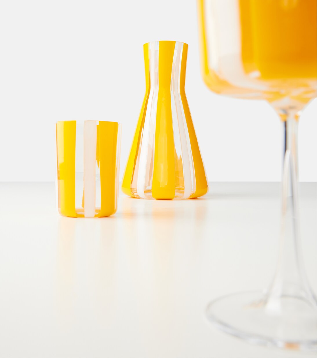 Taormina set of 2 striped glass tumblers | Dolce&Gabbana Casa