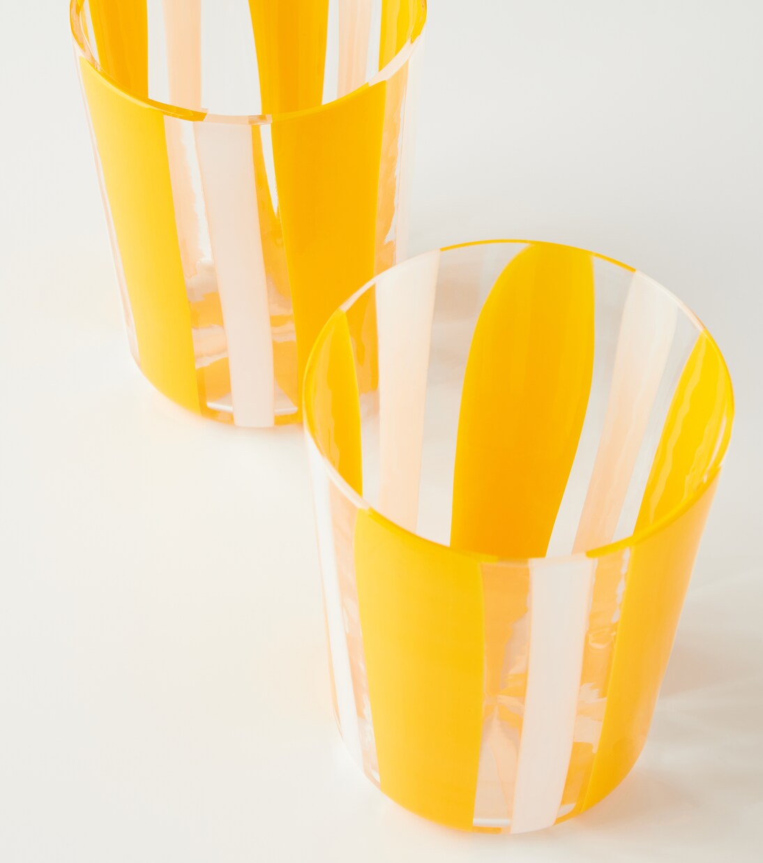 Taormina set of 2 striped glass tumblers | Dolce&Gabbana Casa