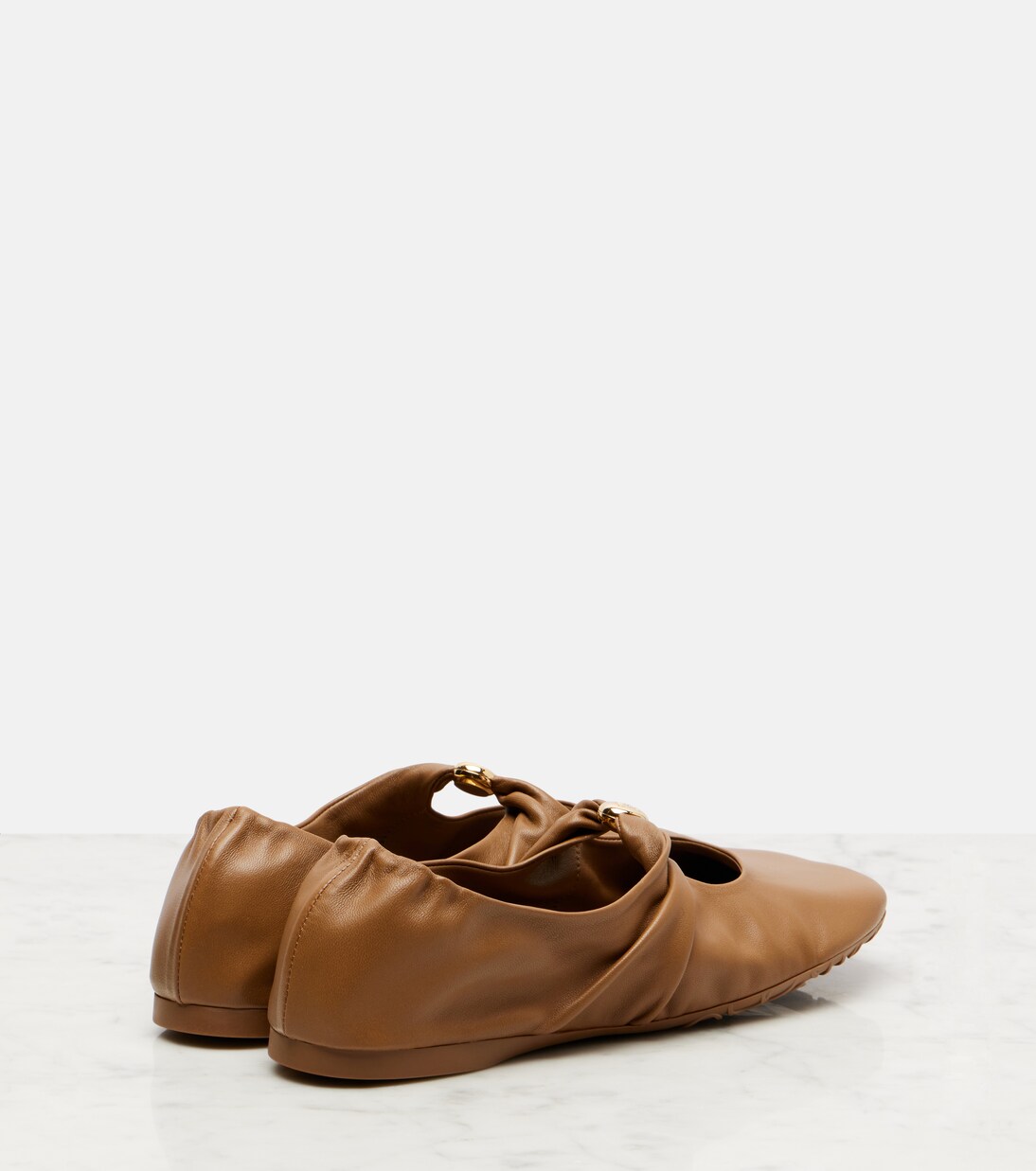 Pebble leather ballet flats | Loewe