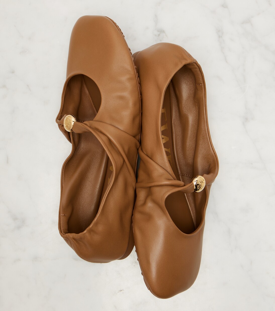 Pebble leather ballet flats | Loewe