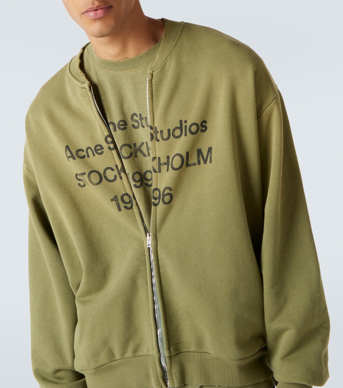 Logo cotton-blend fleece sweatshirt | Acne Studios