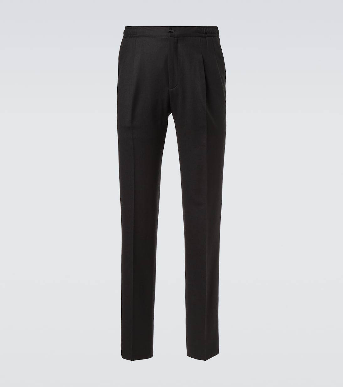 Virgin wool flannel tapered pants | Rubinacci