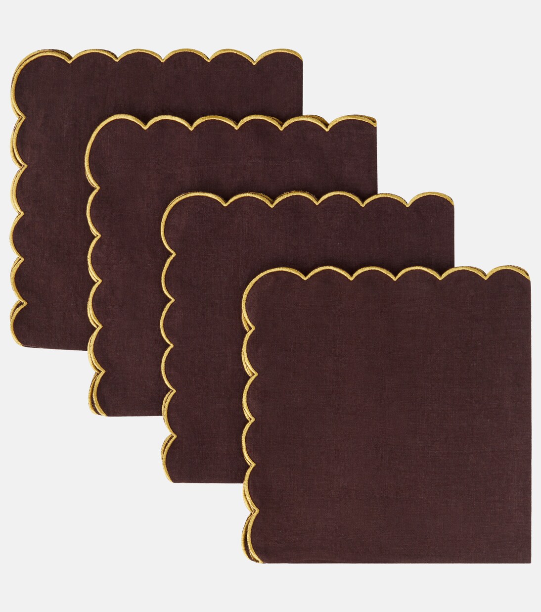 Set of 4 scalloped linen napkins | Once Milano