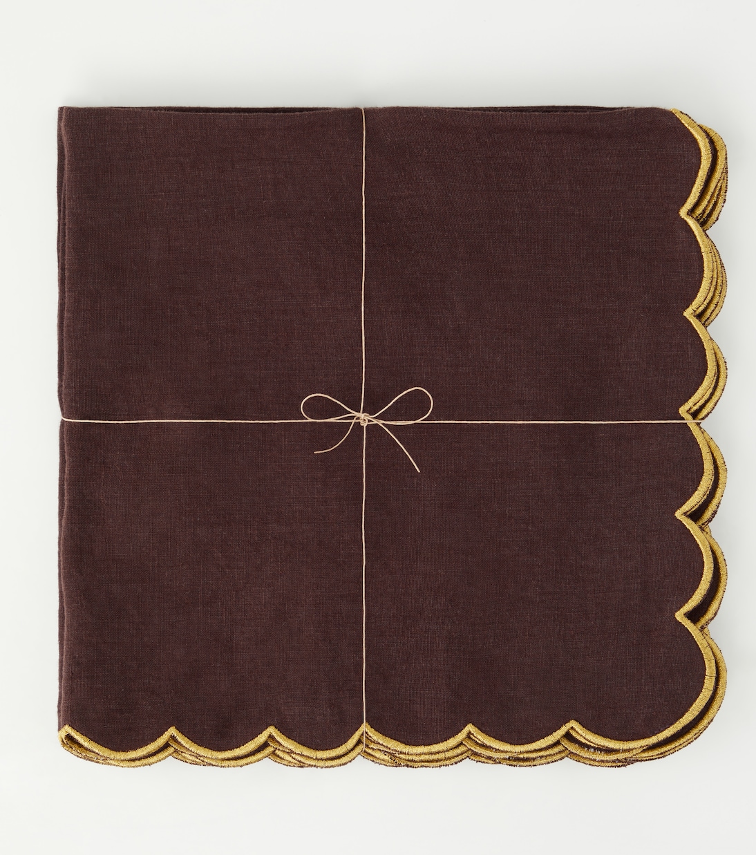Set of 4 scalloped linen napkins | Once Milano