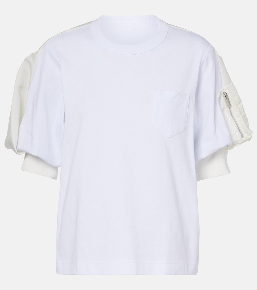 T-Shirt aus Baumwoll-Jersey und Twill | Sacai