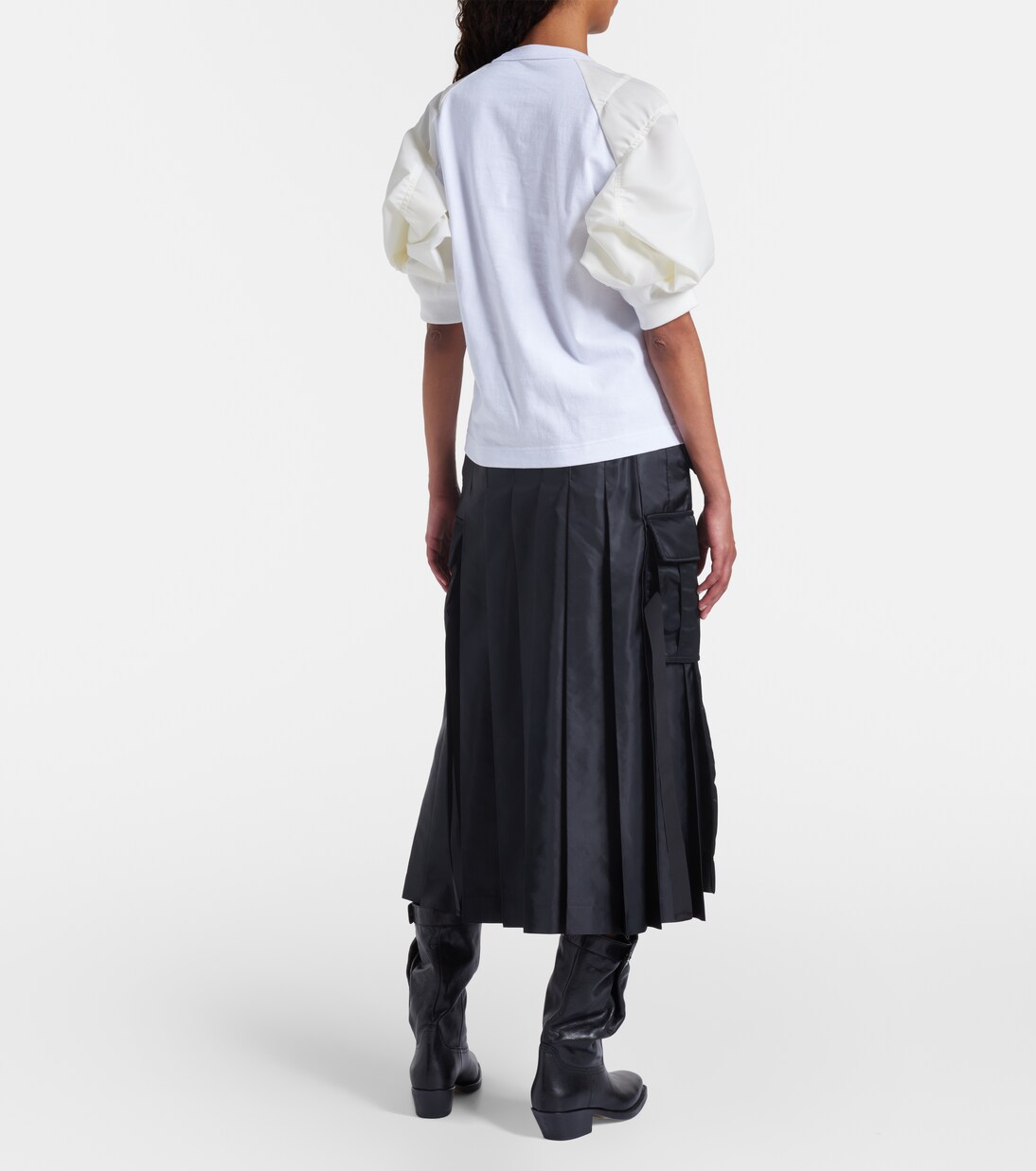 T-Shirt aus Baumwoll-Jersey und Twill | Sacai