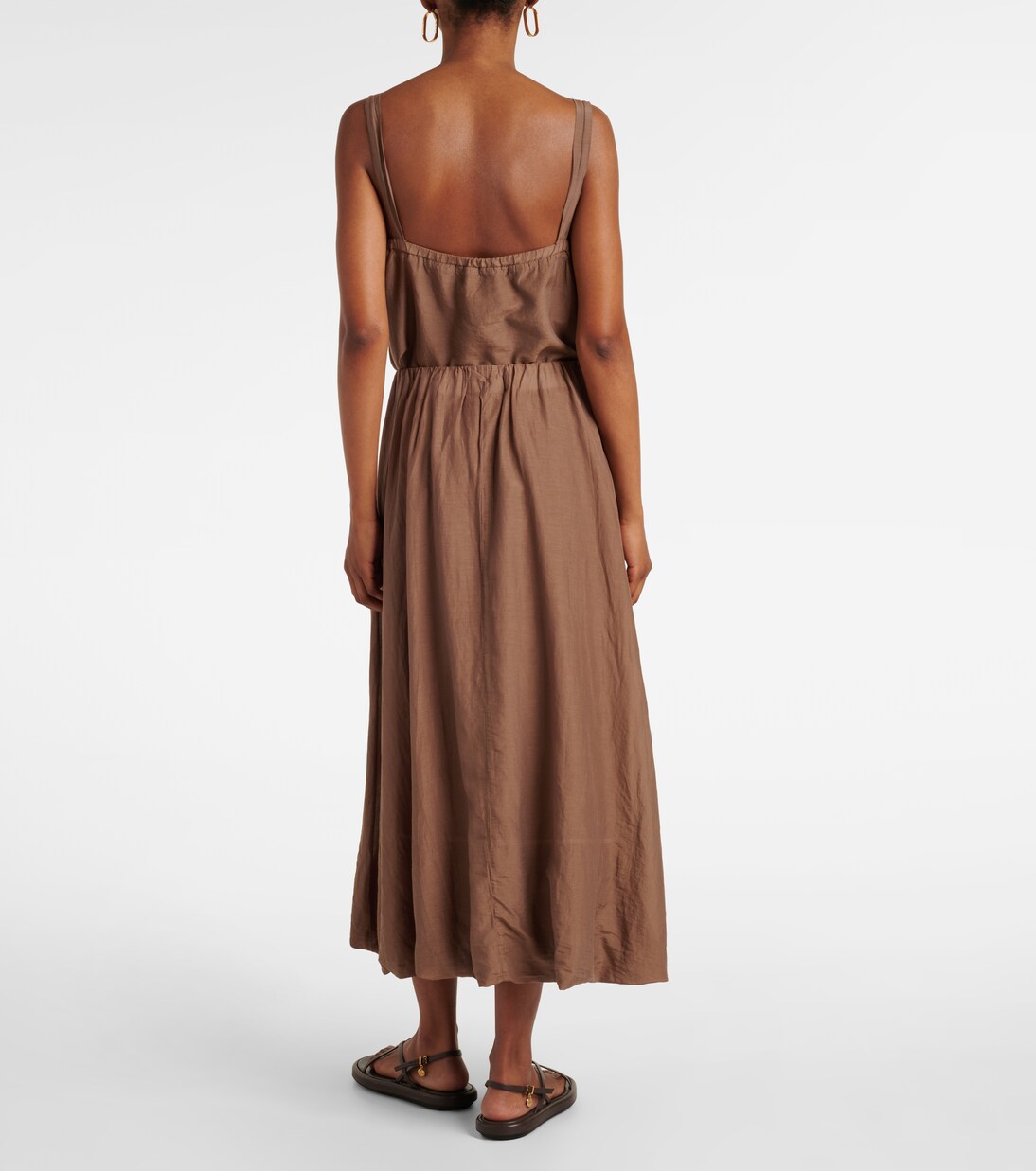 Falda larga Ines de gasa de algodón y seda | Velvet