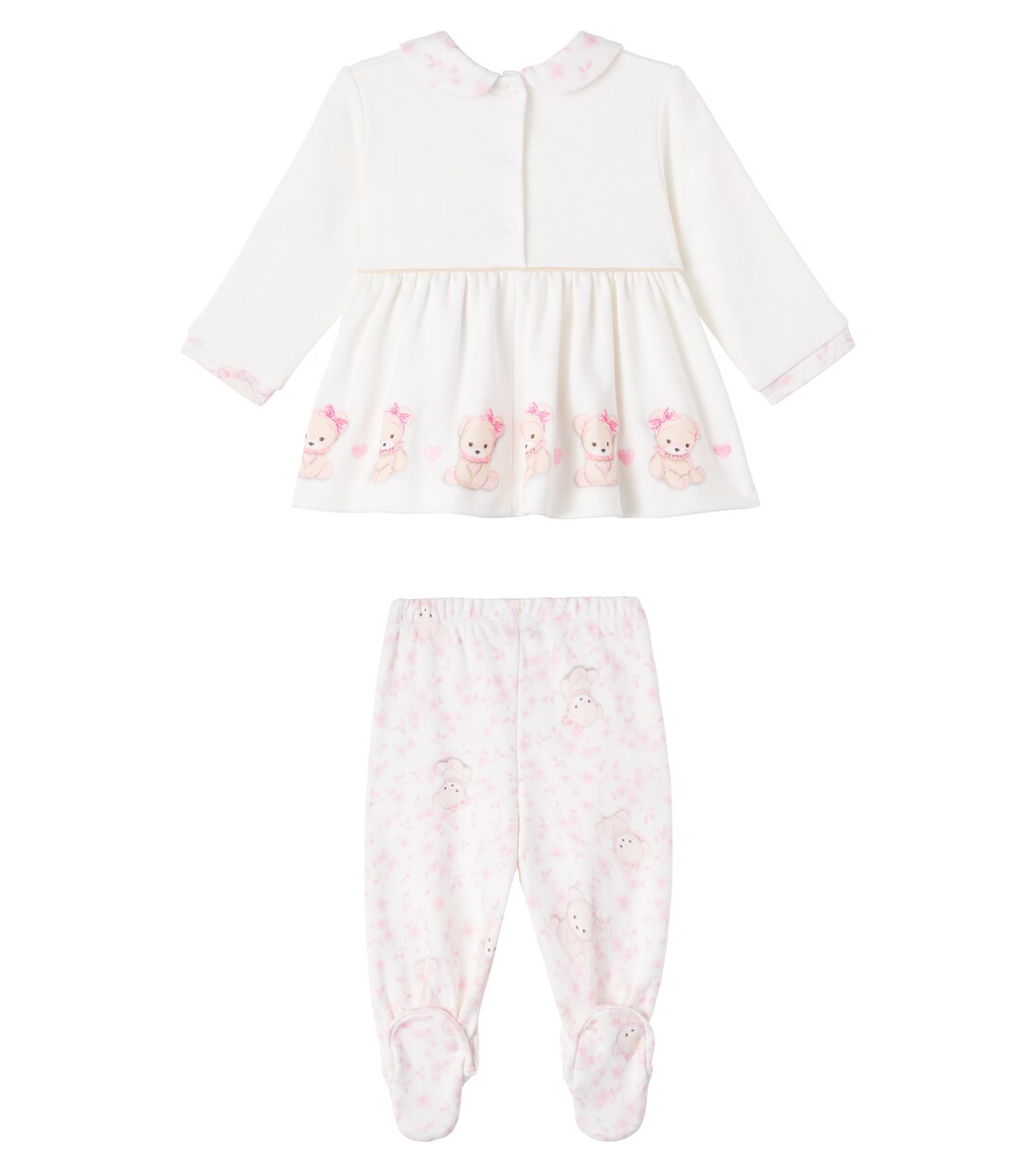 Baby set of printed cotton dress and leggings | Monnalisa