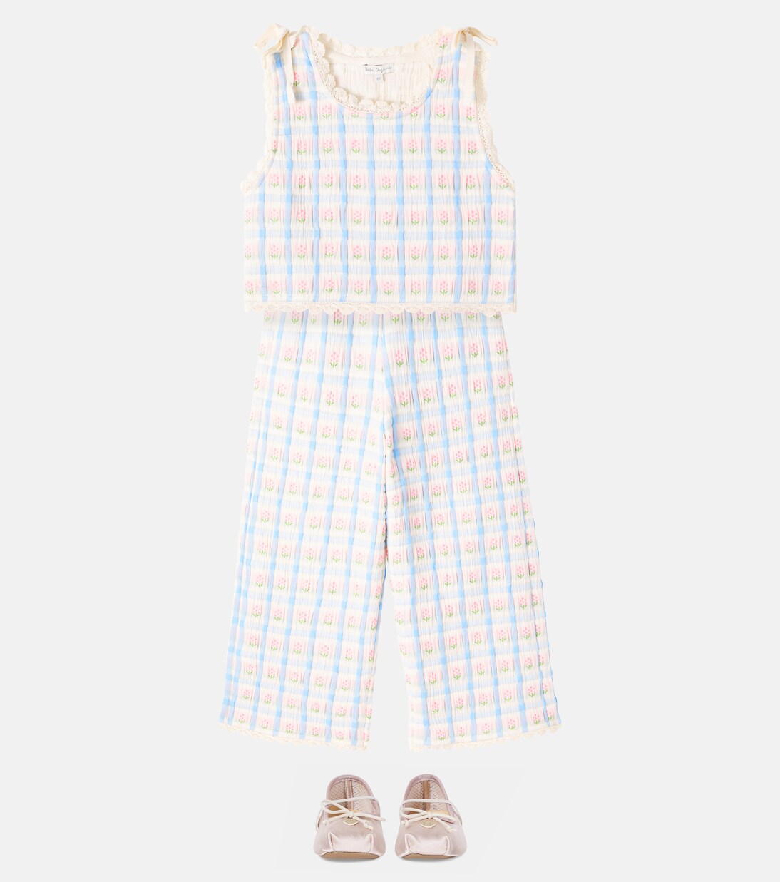 Zora knitted floral cotton-blend vest | Bebe Organic