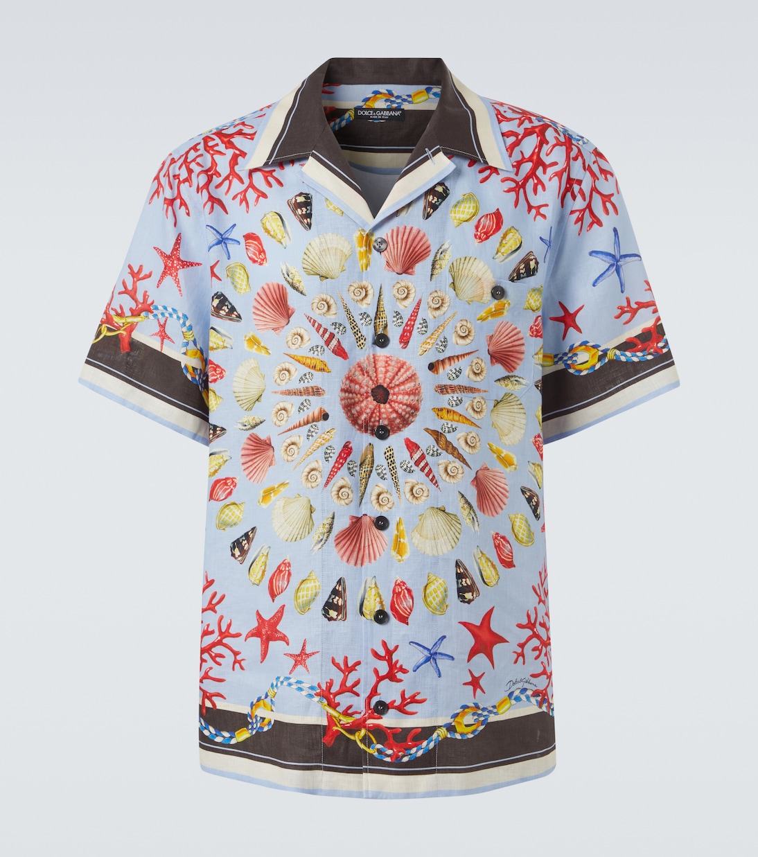 Printed linen canvas bowling shirt | Dolce&Gabbana