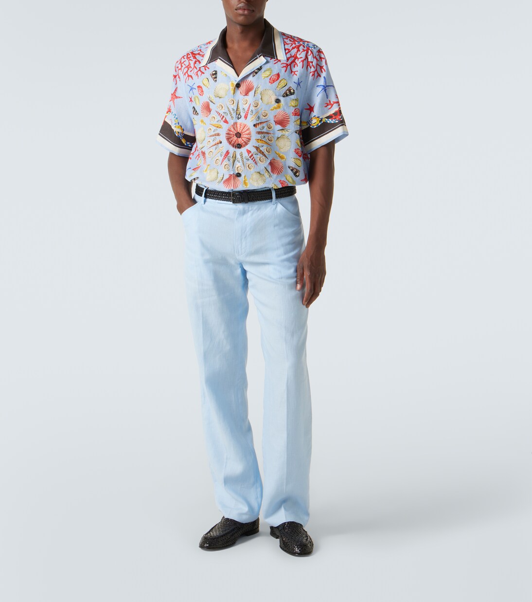 Printed linen canvas bowling shirt | Dolce&Gabbana