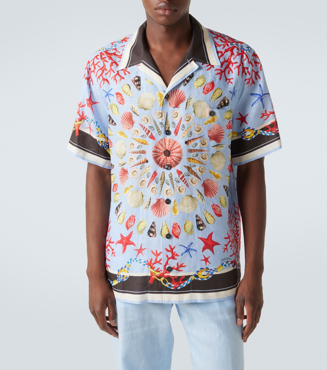 Printed linen canvas bowling shirt | Dolce&Gabbana