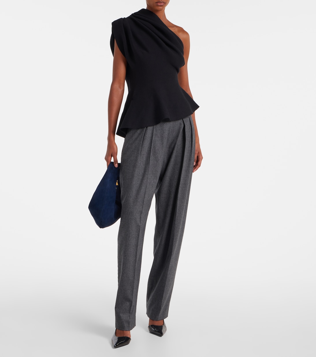 Aimee one-shoulder wool-blend top | Khaite