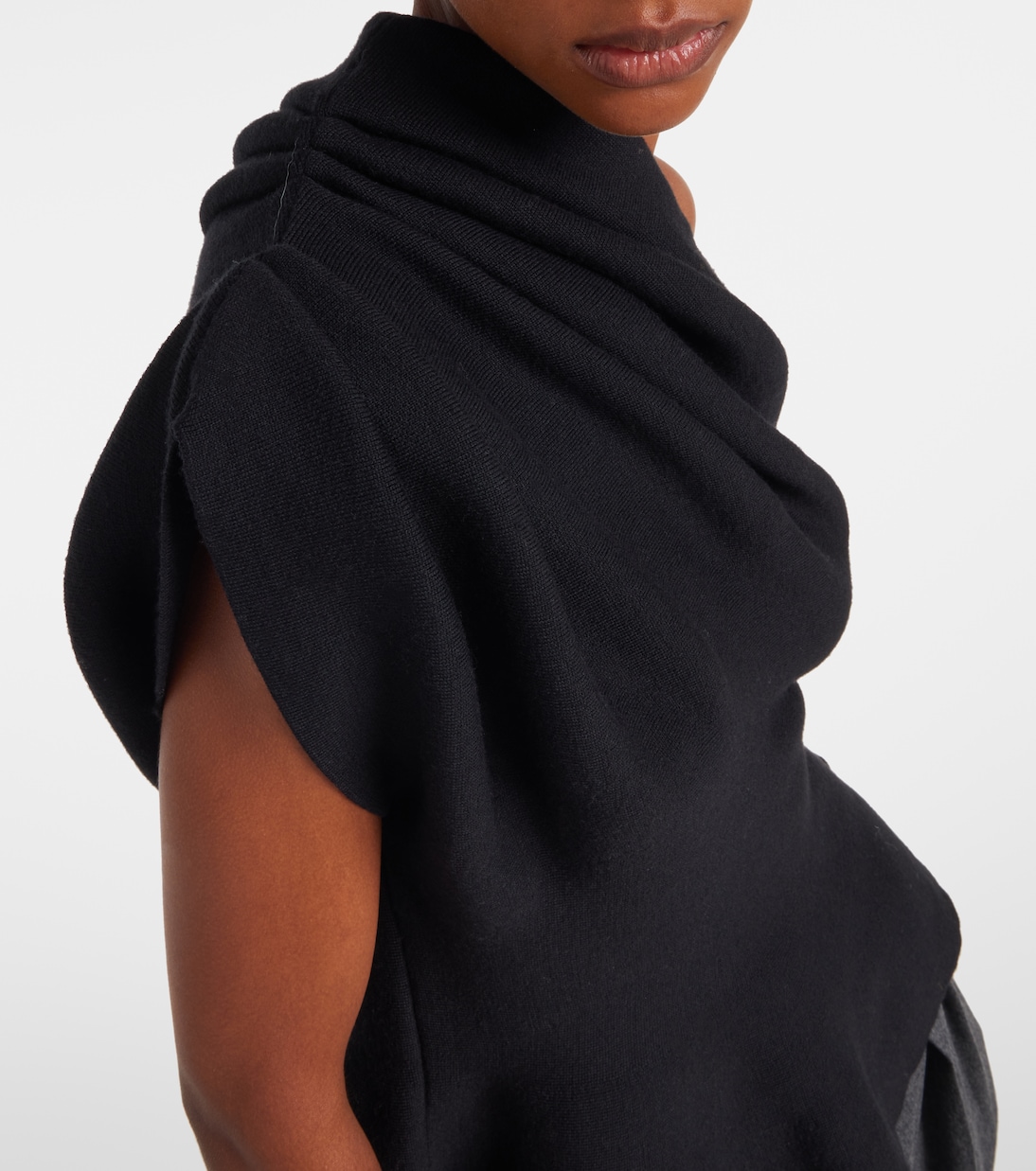 Aimee one-shoulder wool-blend top | Khaite