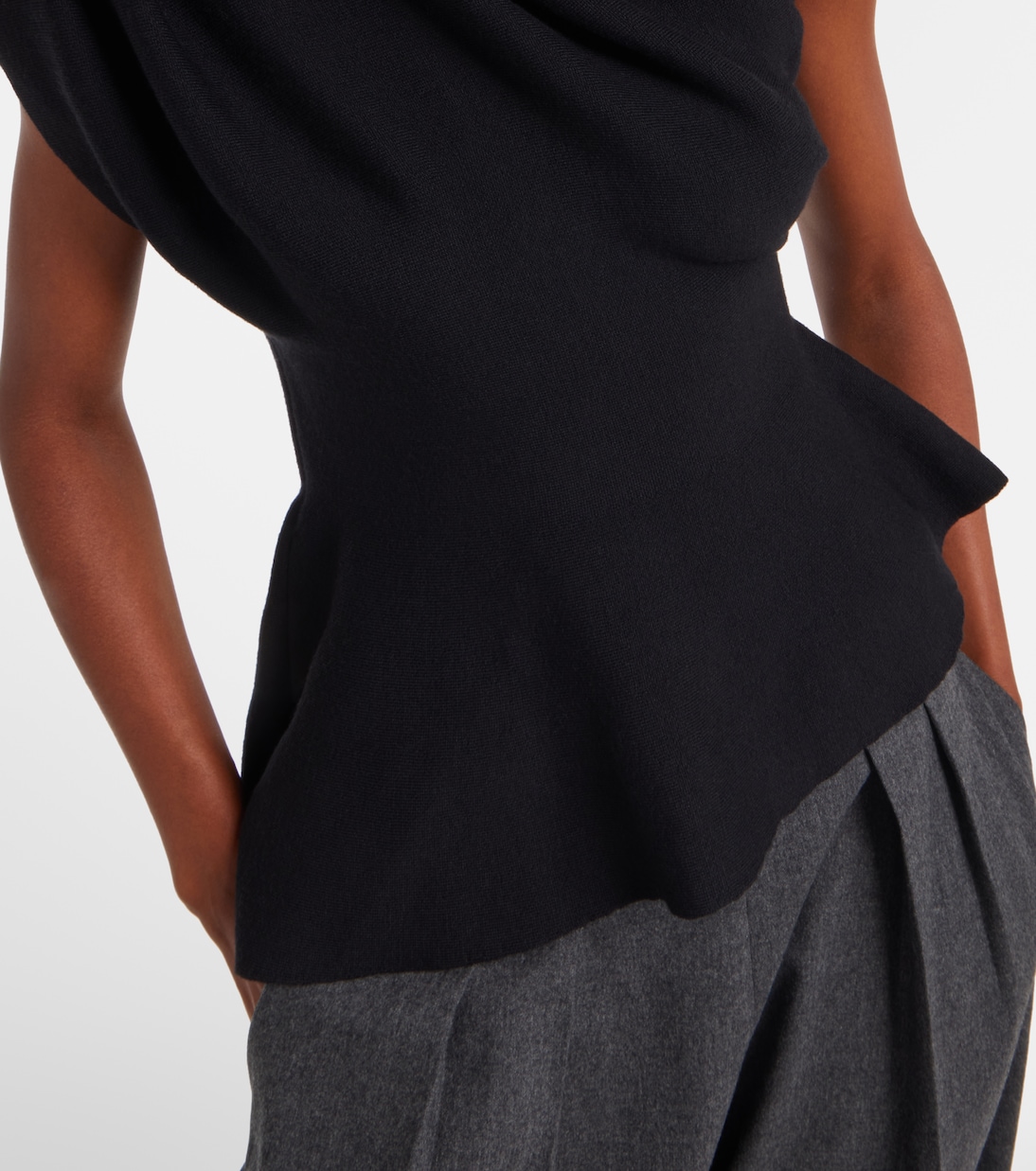 Aimee one-shoulder wool-blend top | Khaite
