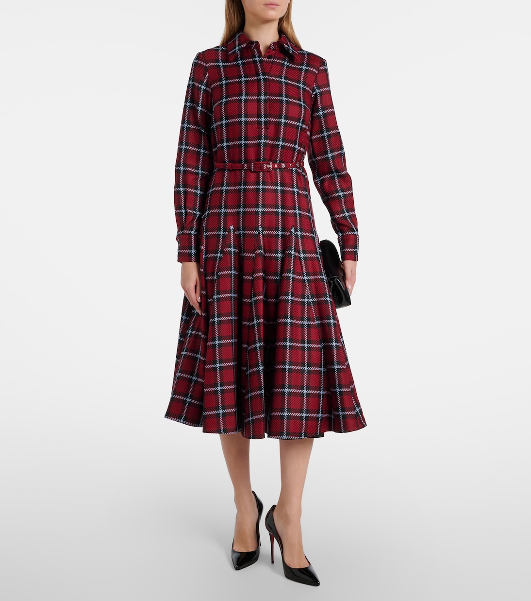 Marione belted tartan wool-blend midi dress | Emilia Wickstead