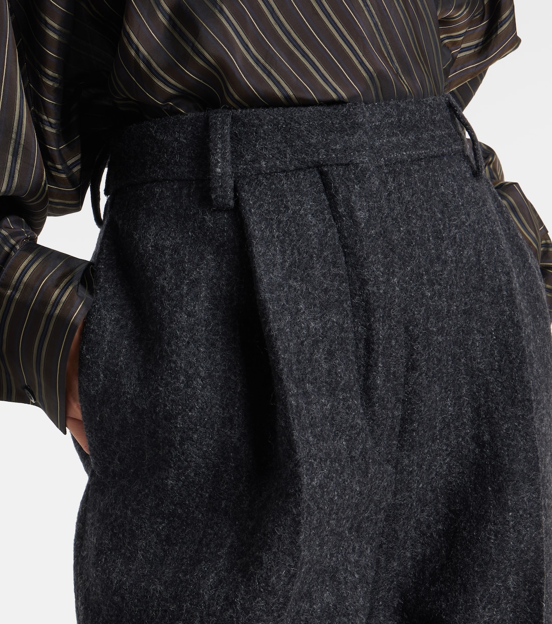 Pantalones anchos de lana con raya diplomática | Dries Van Noten