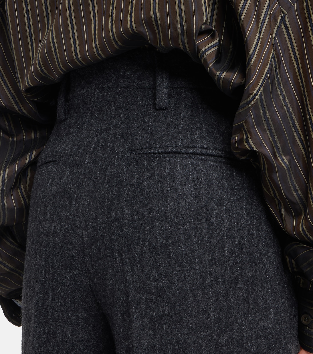 Pantalones anchos de lana con raya diplomática | Dries Van Noten
