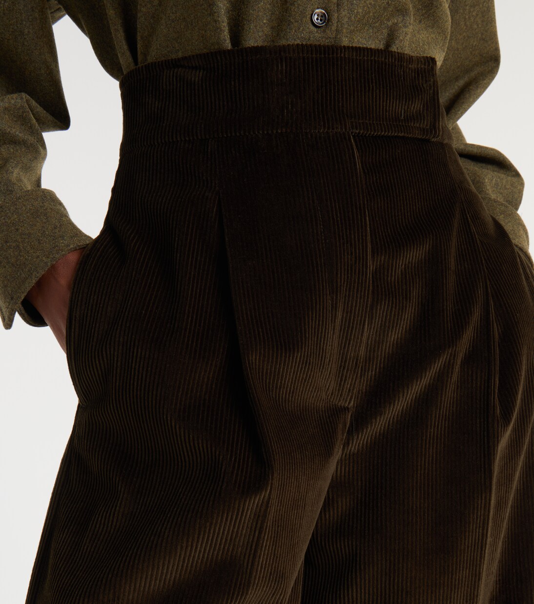 Weite High-Rise-Hose aus Baumwoll-Cord | Max Mara