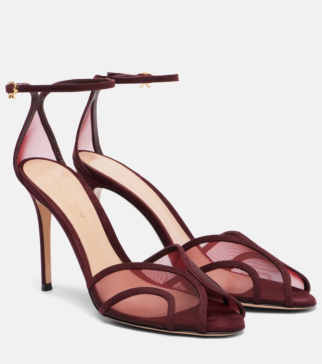 Sandalen 95 aus Veloursleder und Mesh | Gianvito Rossi
