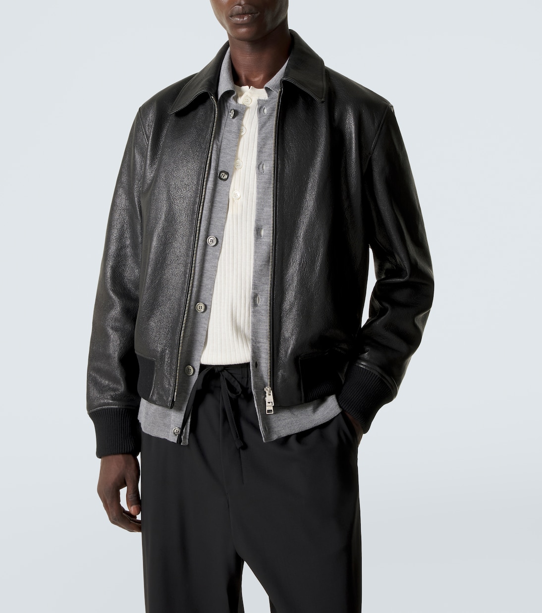 Leather blouson jacket | Ami Paris
