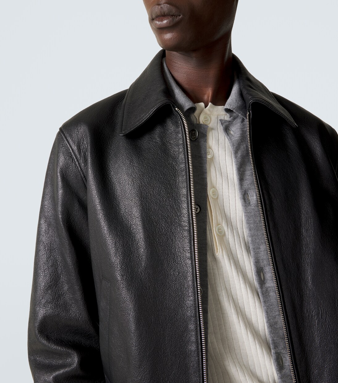 Leather blouson jacket | Ami Paris