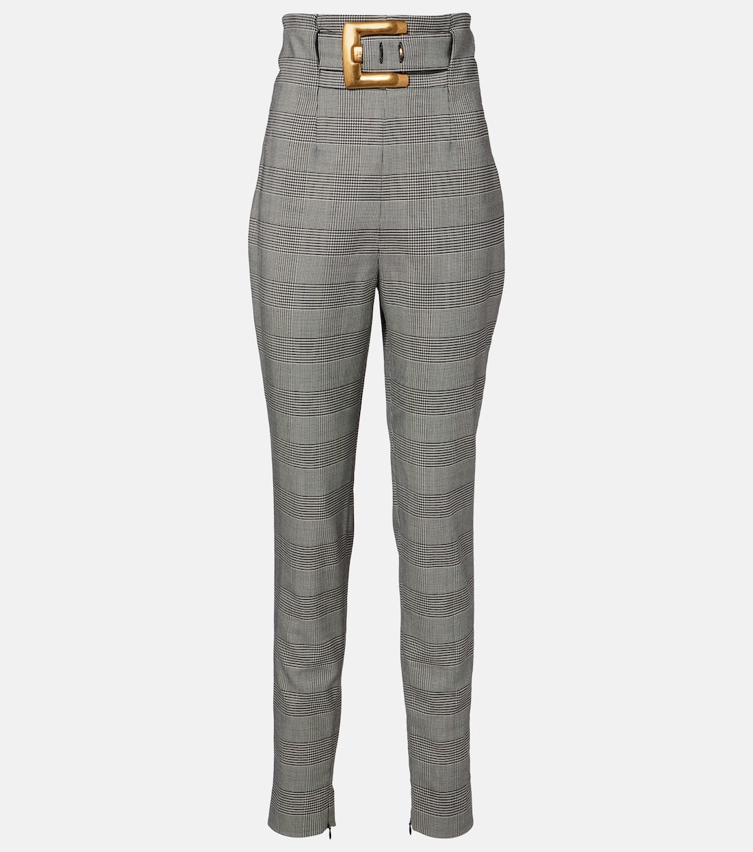 Prince of Wales wool-blend slim pants | Balmain