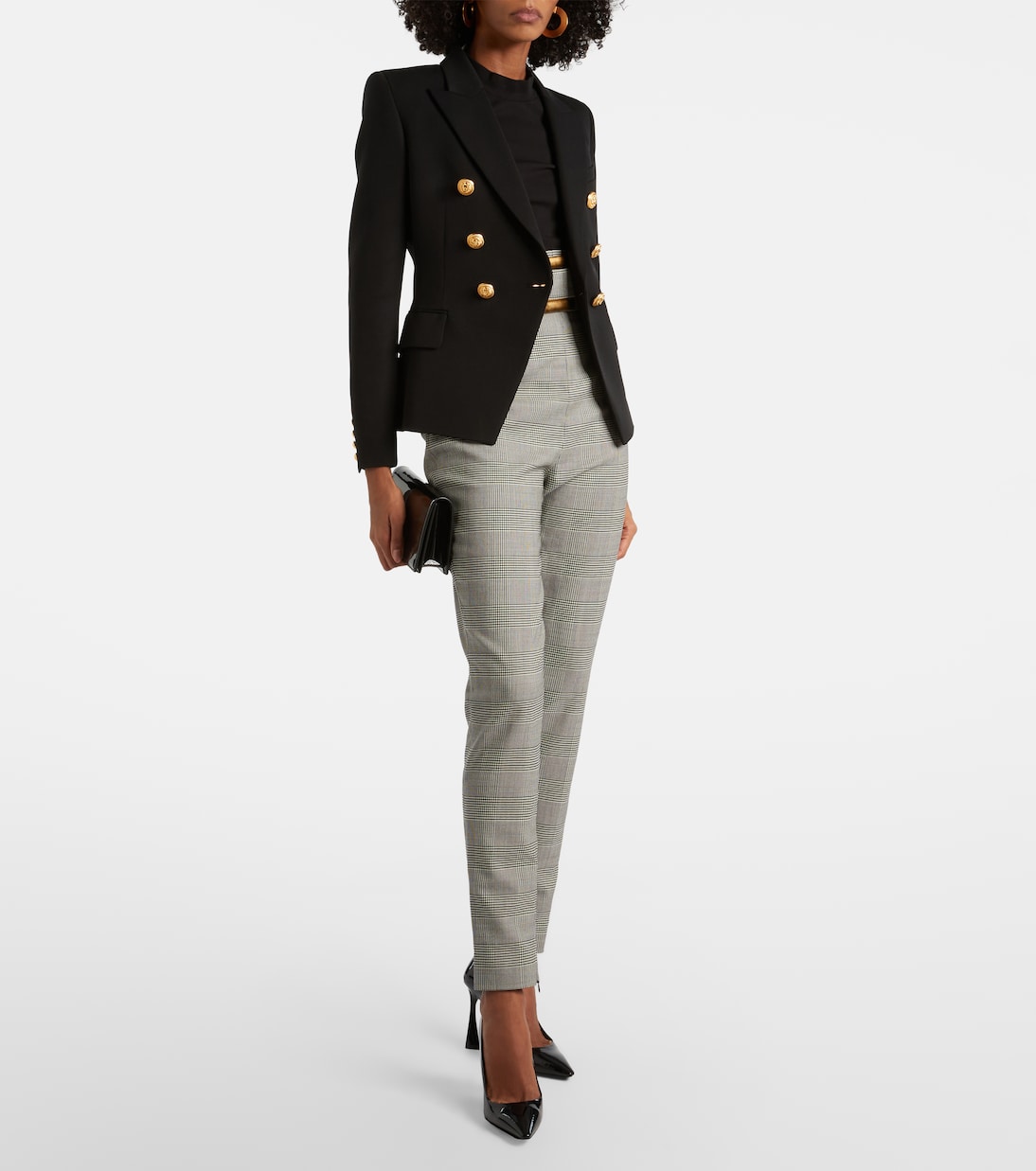 Prince of Wales wool-blend slim pants | Balmain