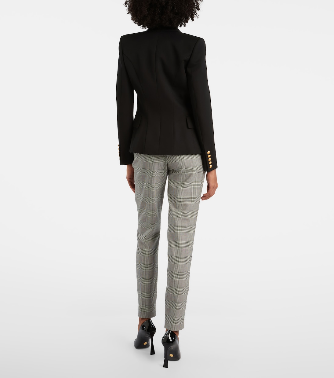 Prince of Wales wool-blend slim pants | Balmain