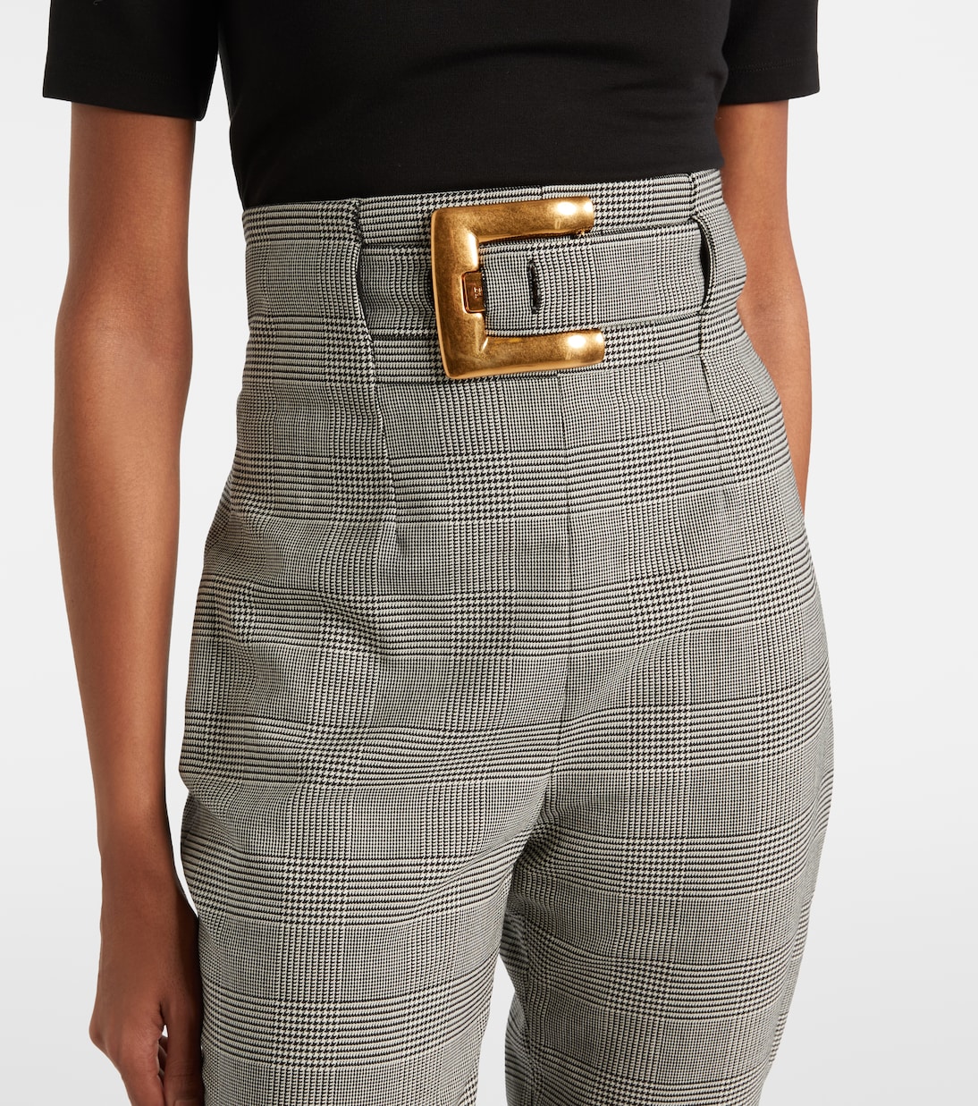 Prince of Wales wool-blend slim pants | Balmain